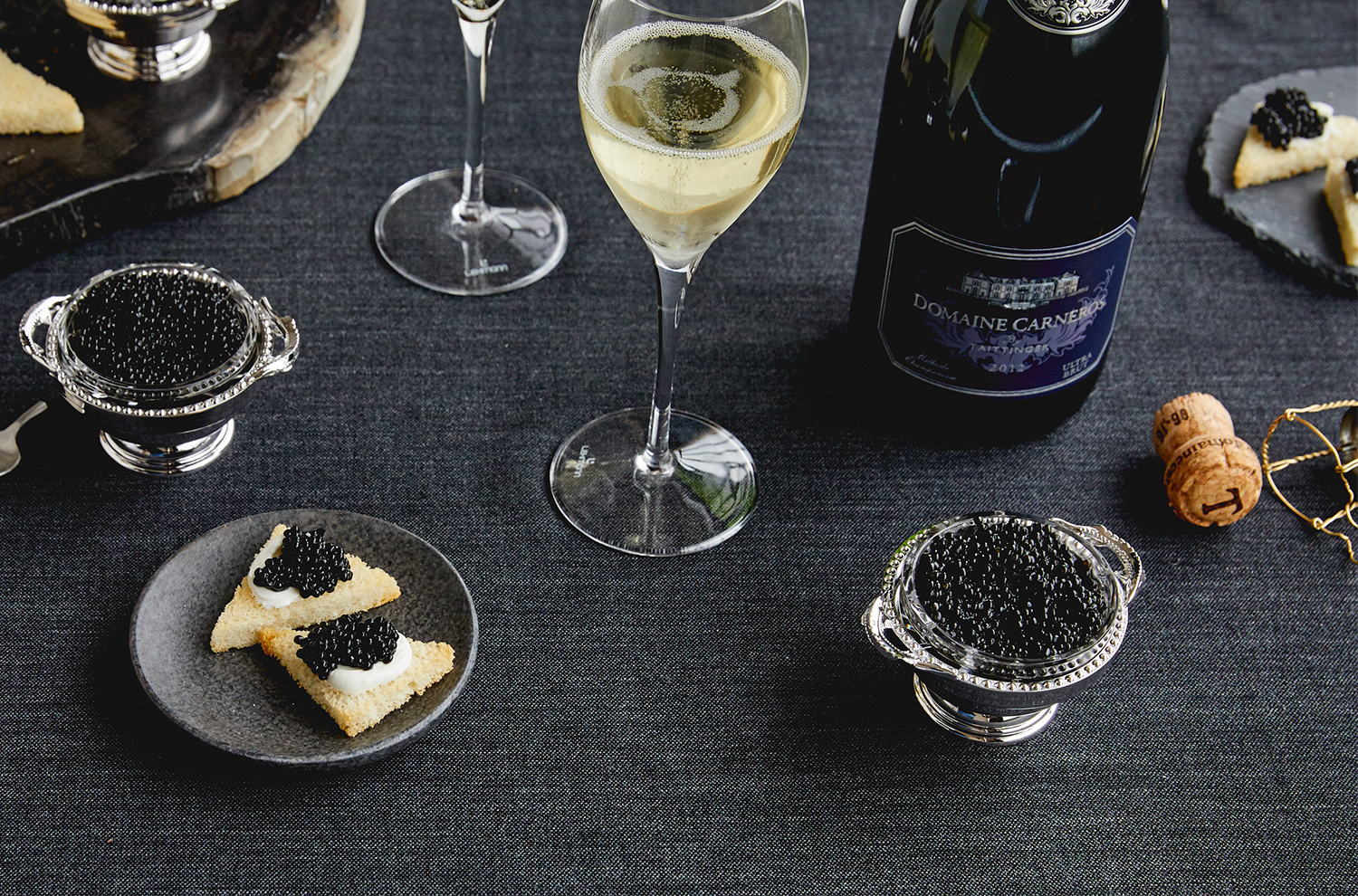 caviar with sparkling wine