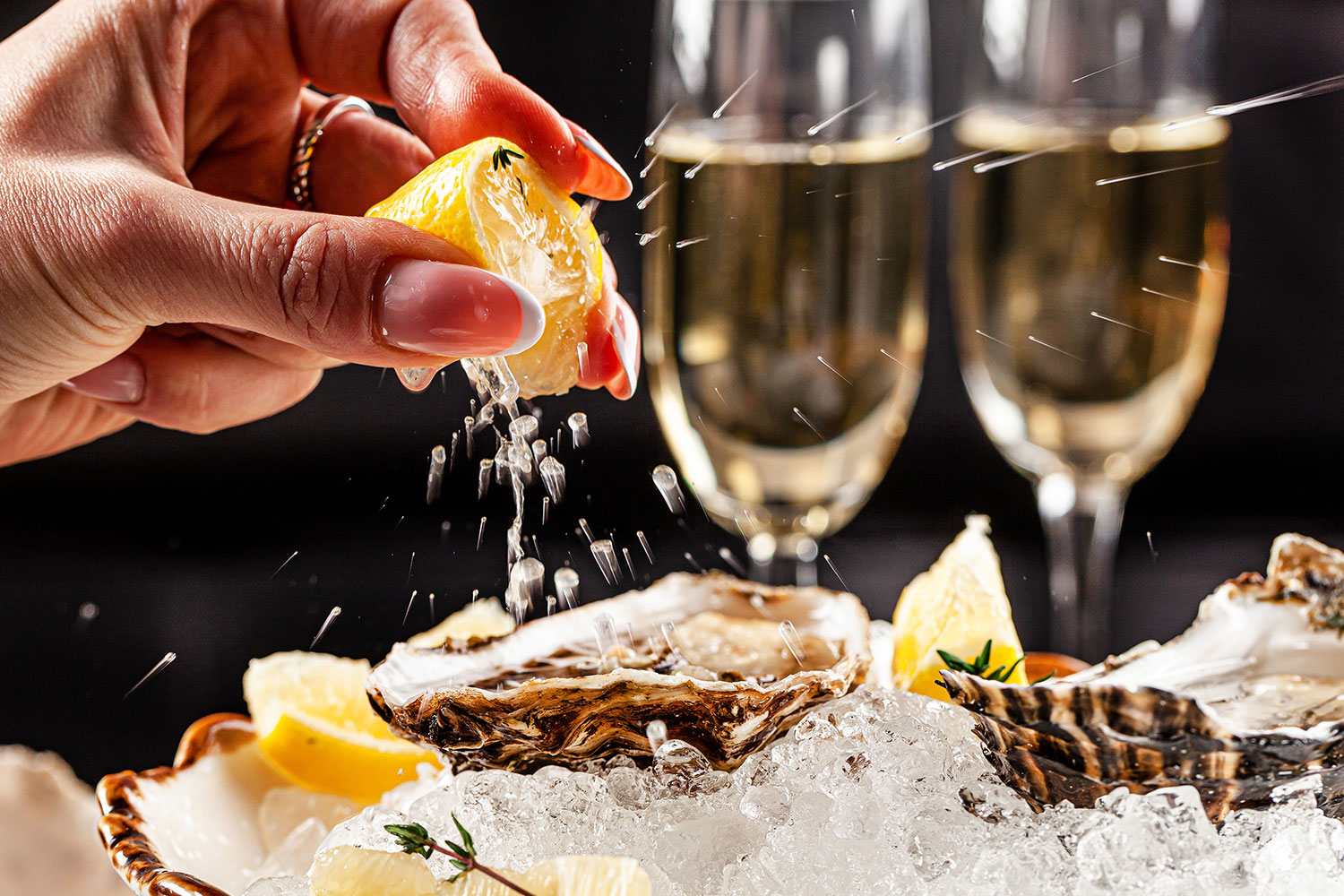 oysters and lemon juice
