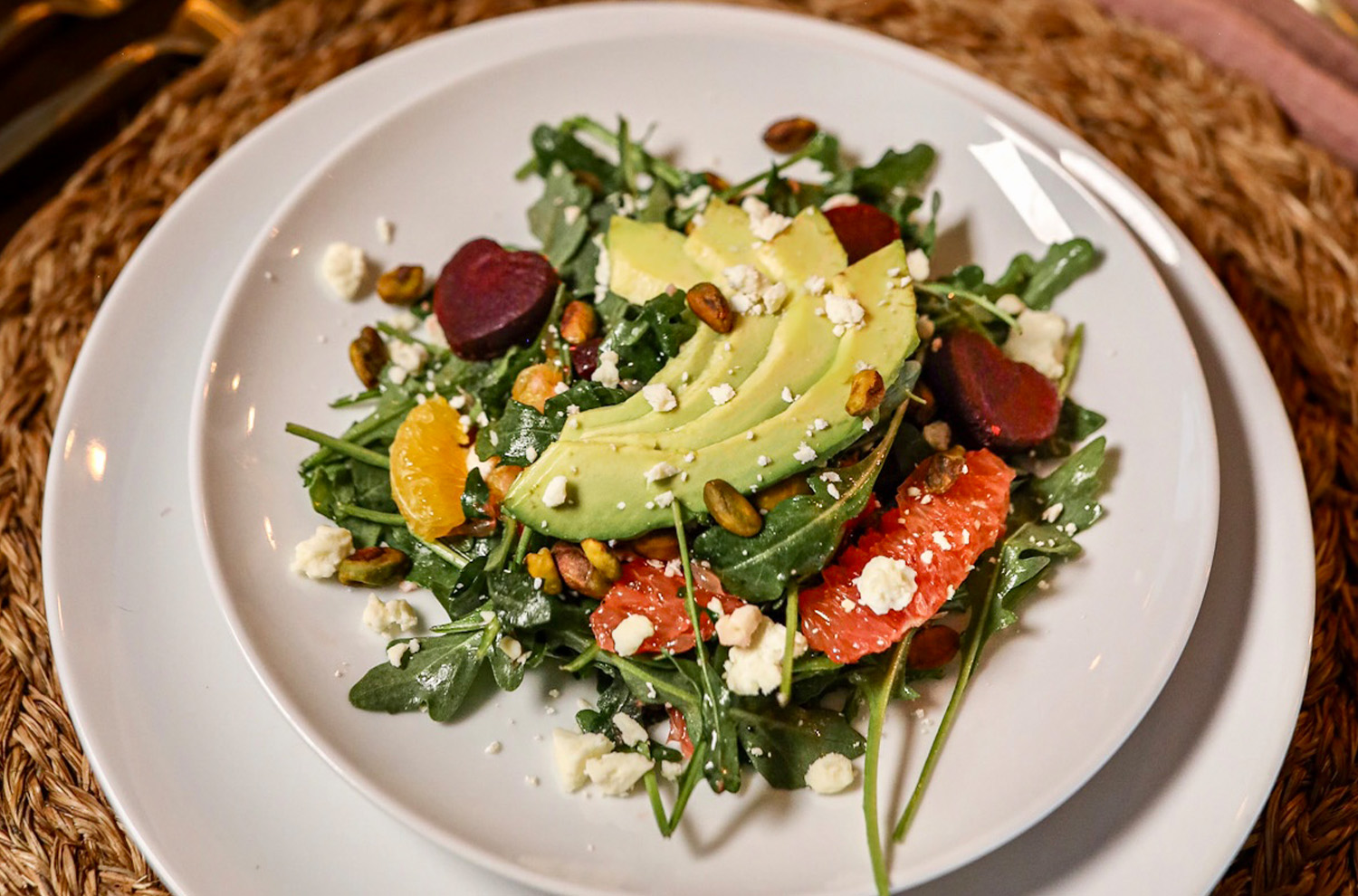 Winter Harvest Salad with fresh beets and arugula