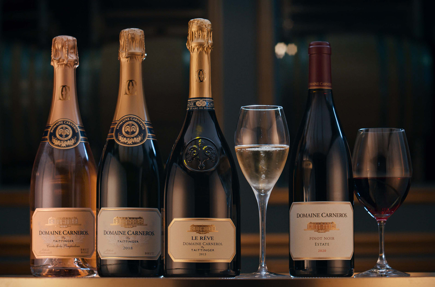 Domaine Carneros wine bottles