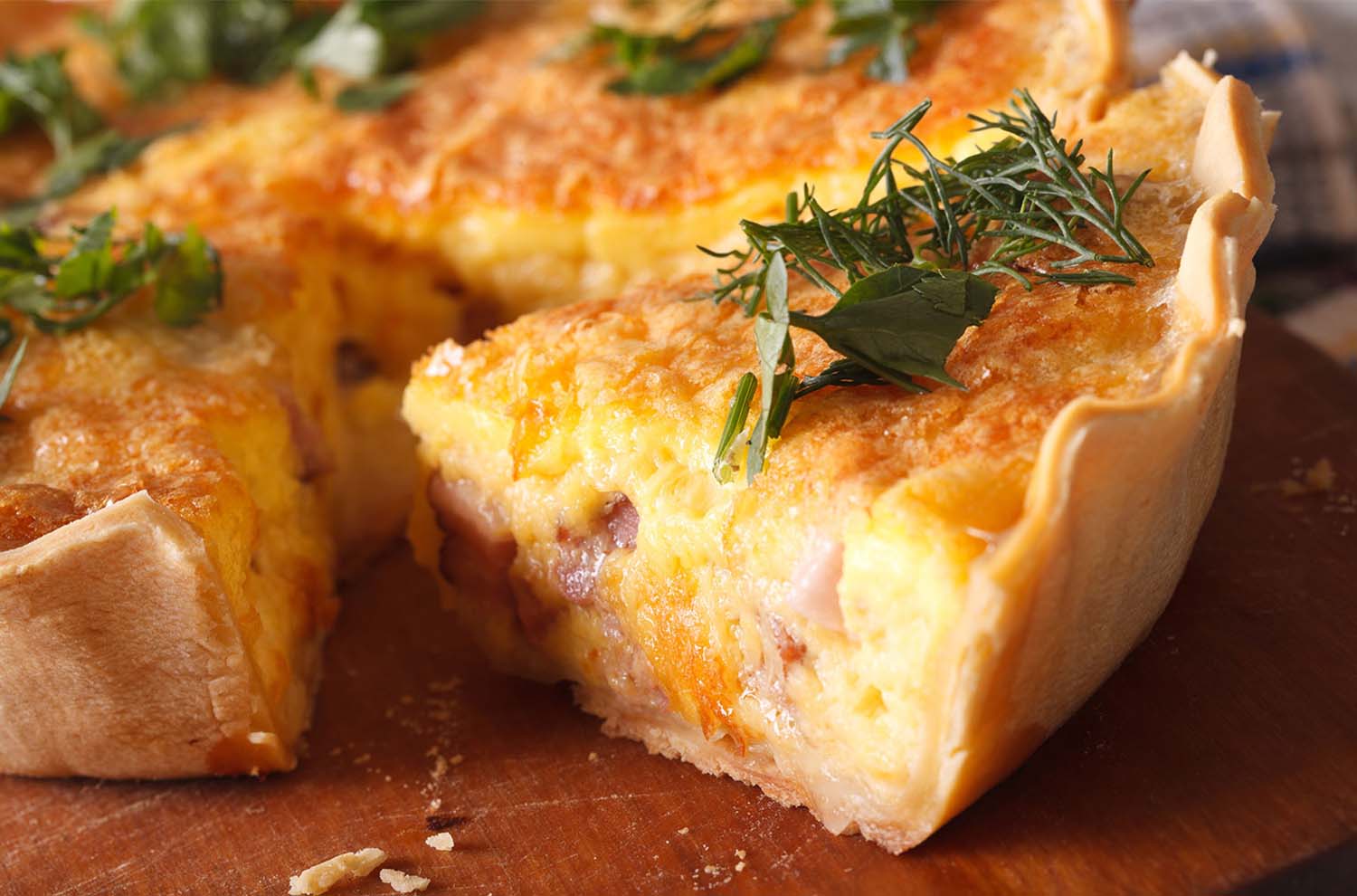 quiche with bacon and greens