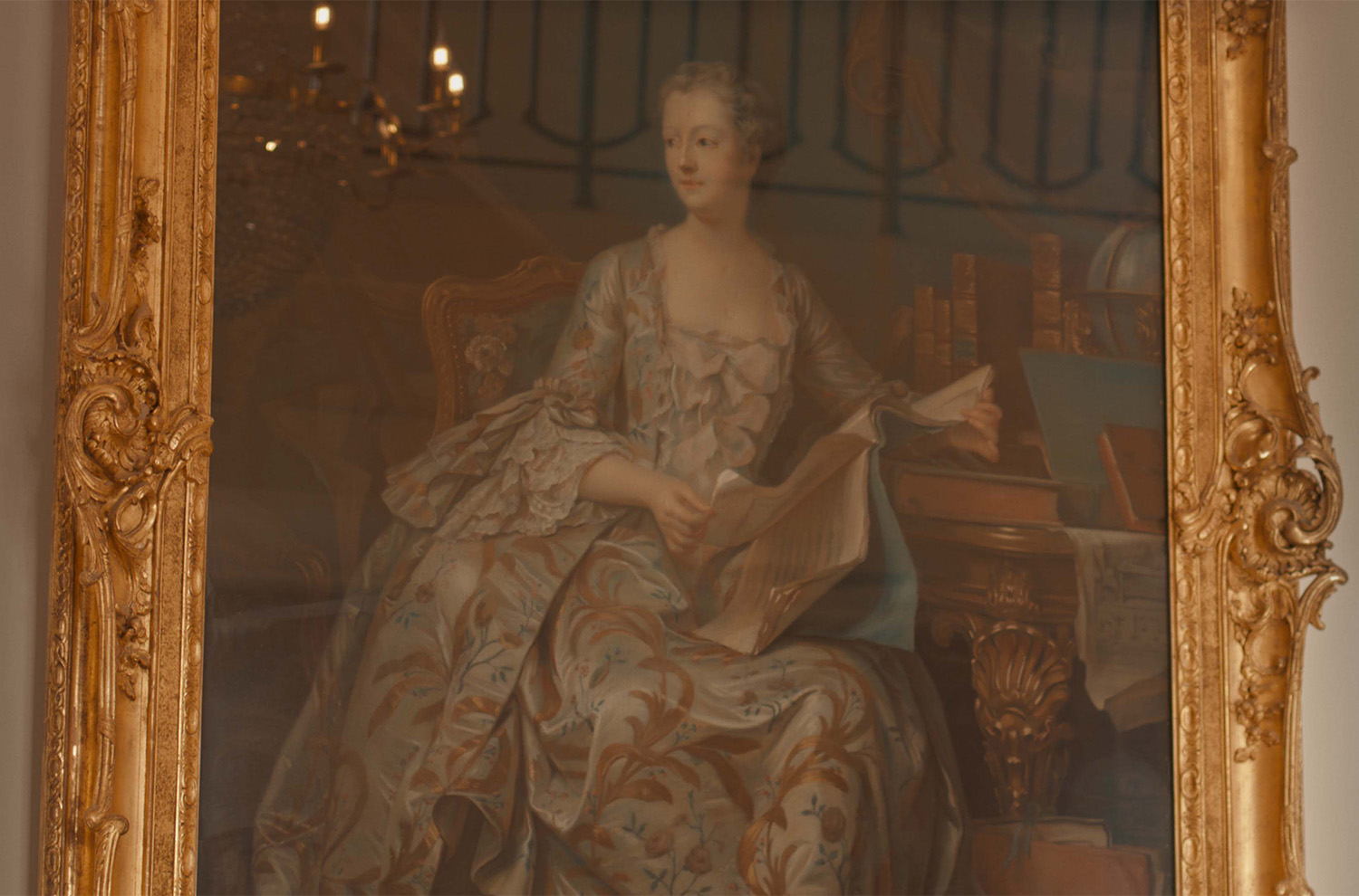 portrait of Madame de la Pompadour in lobby at Domaine Carneros