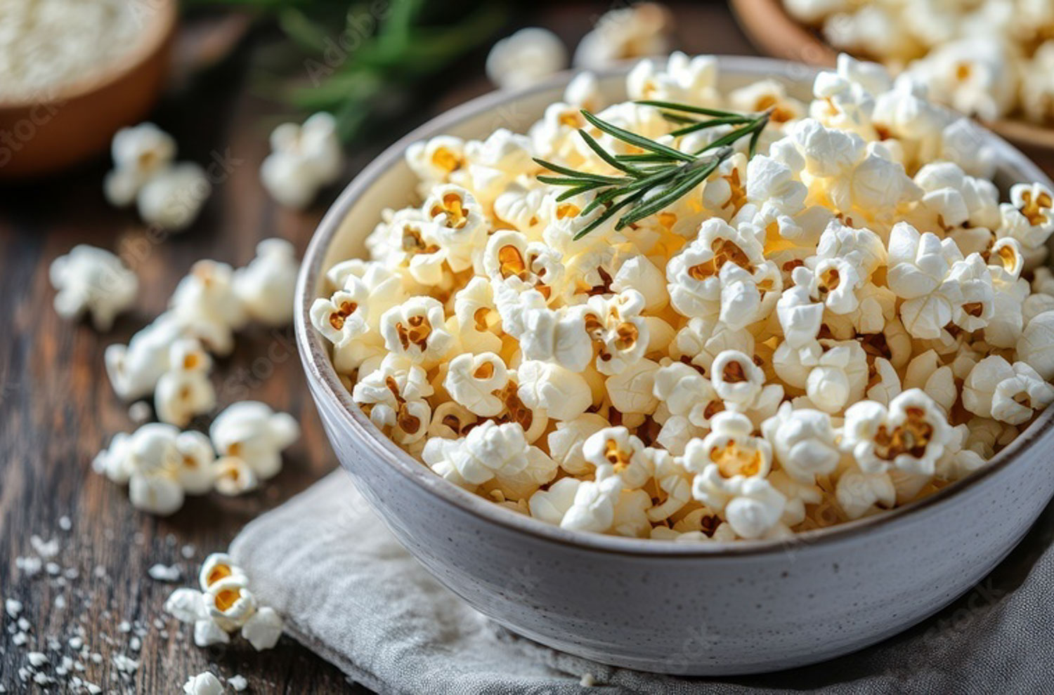 Bowl of Rosemary Truffle Popcorn