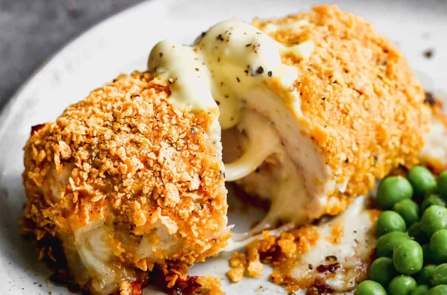 Chicken Cordon Bleu sliced open
