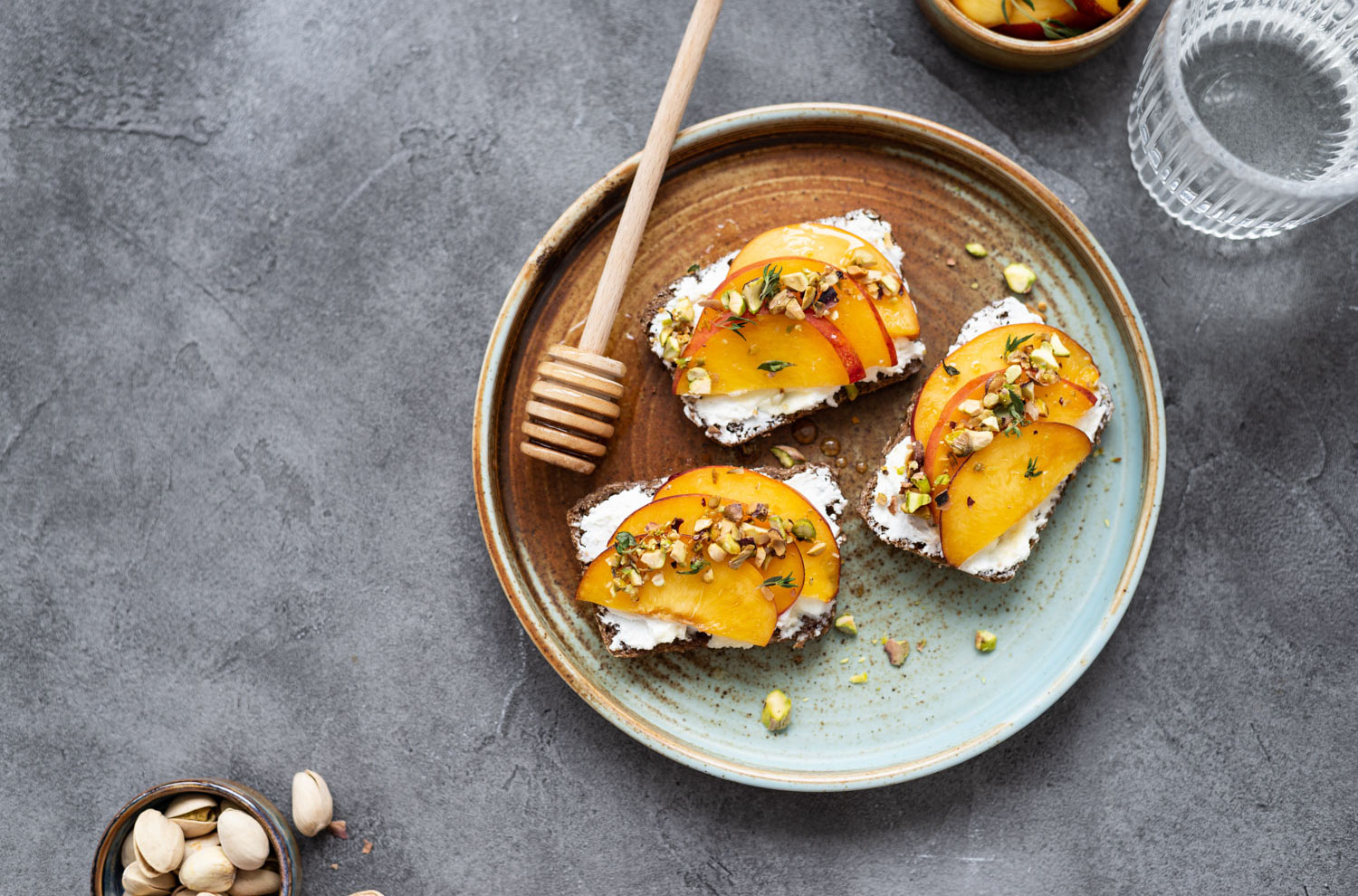 Honey-Whipped Ricotta and Peach Crostini