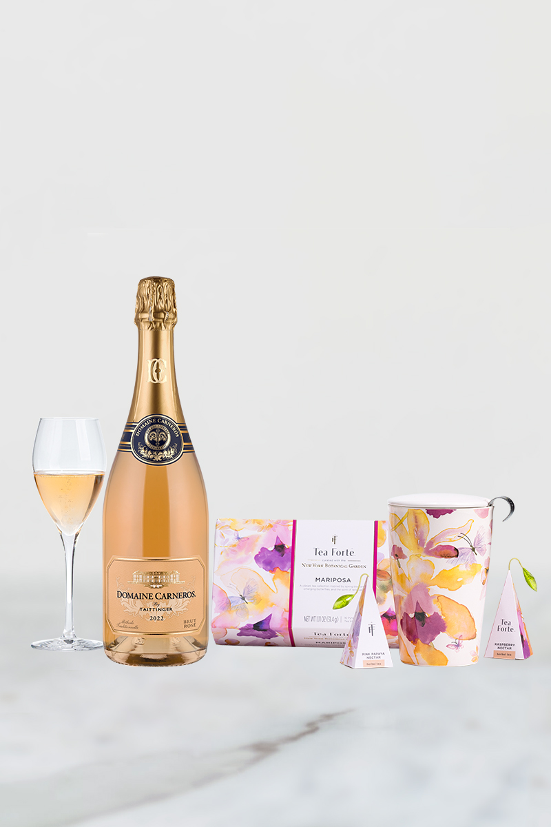 Tea Forté Marisposa set with Ceramic Cup and sparkling Brut Rosé