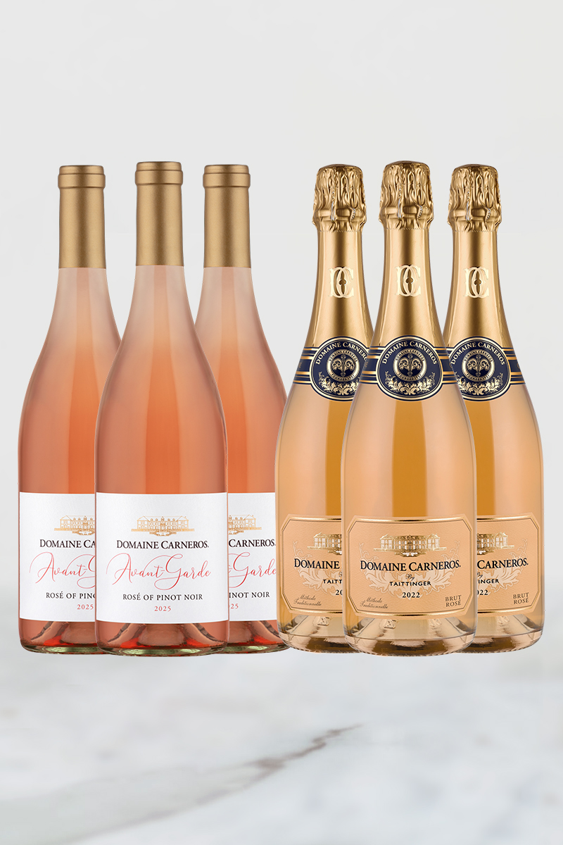3 bottles each of Avant-Garde Rosé and Brut Rosé