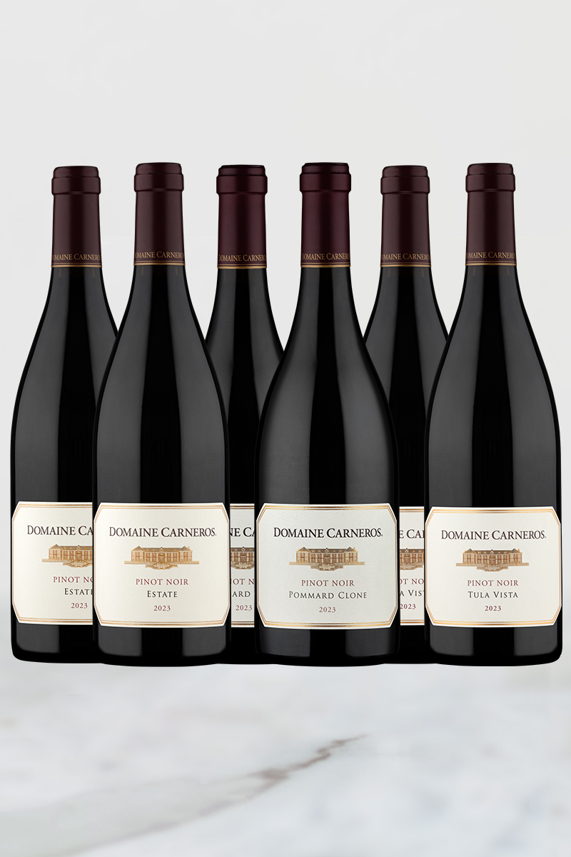 3 bottles each of Estate Pinot, Pommard Clone, and Tula Vista