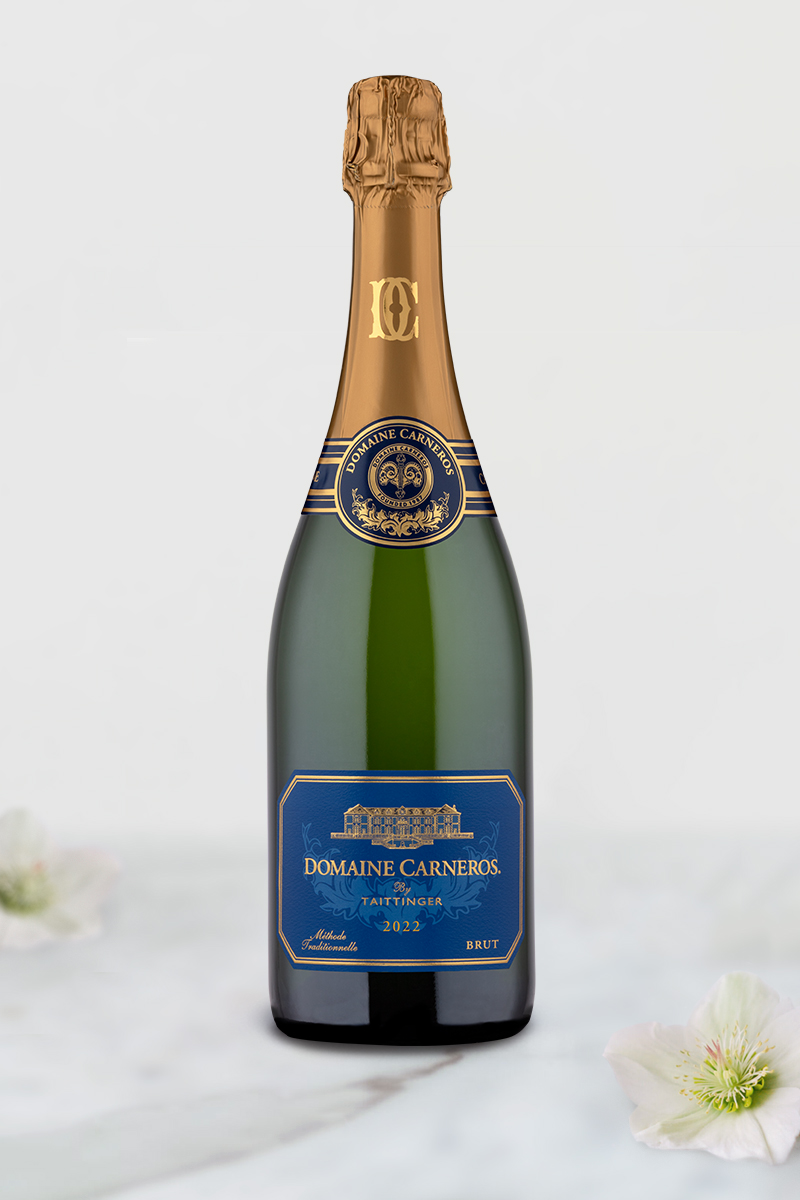 bottle of 2022 Estate Brut on marble