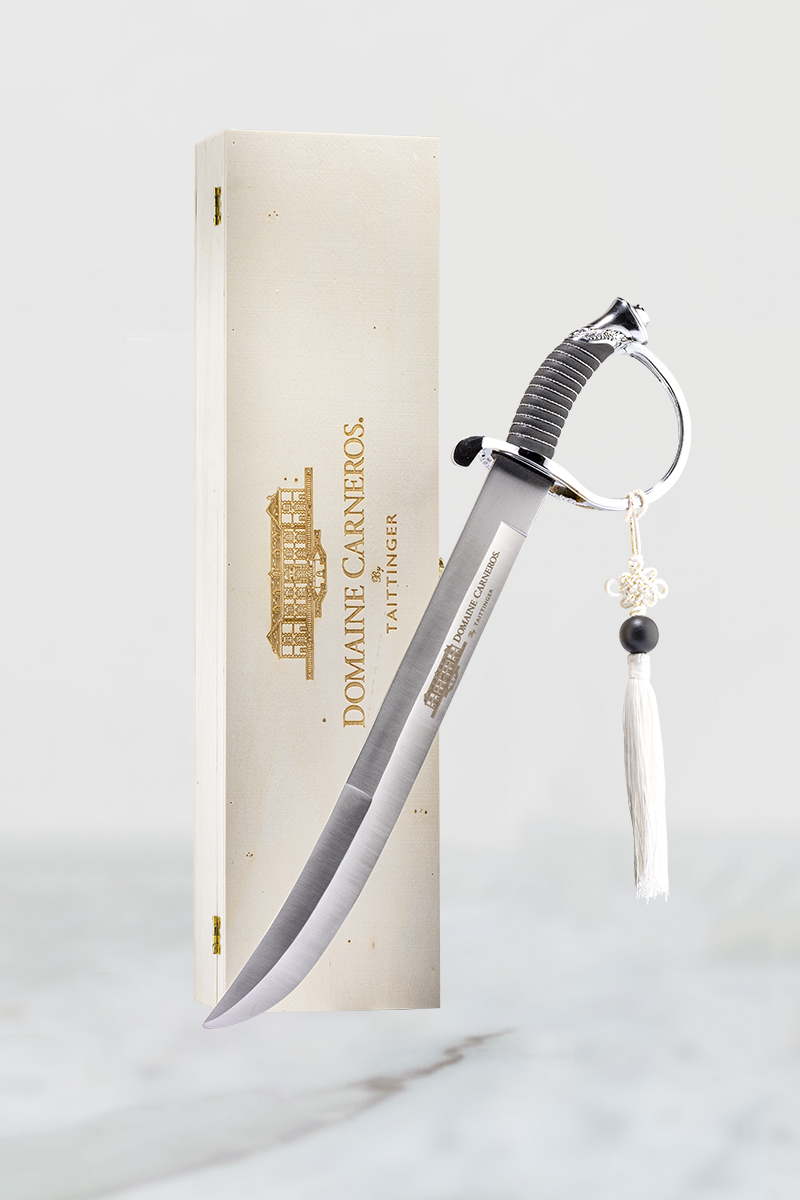 Domaine Carneros sparkling wine sabrage sword