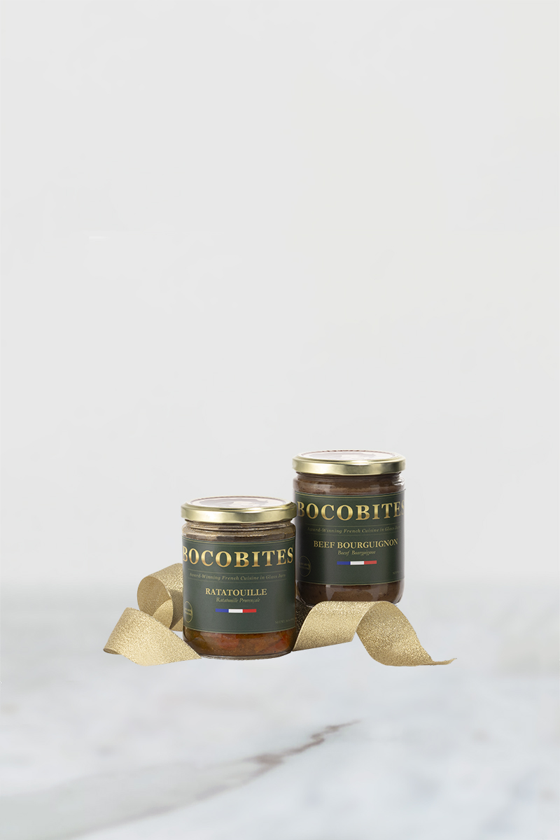 BocoBites jars on marble