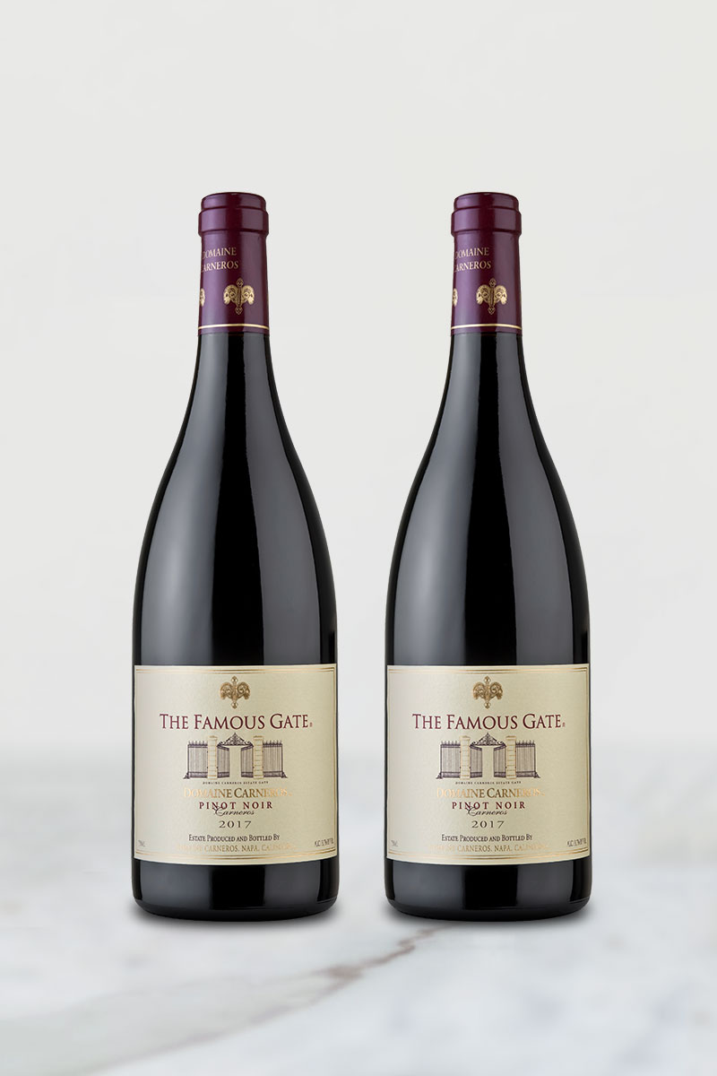 Two bottles of Famous Gate Pinot Noir