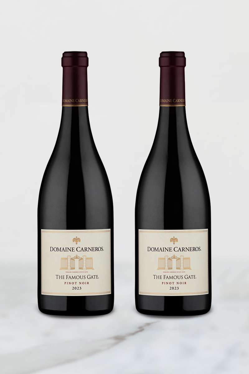 Two bottles of Famous Gate Pinot Noir